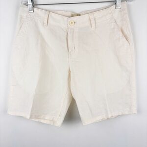 GH Bass & Co White Linen Bermuda Women Shorts - Size 2